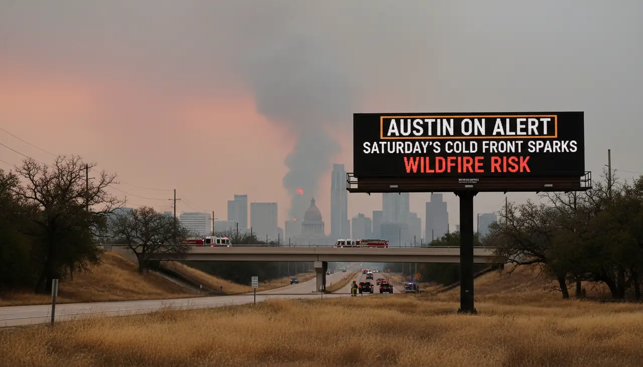 Austin on alert: Saturday’s cold front sparks wildfire risk