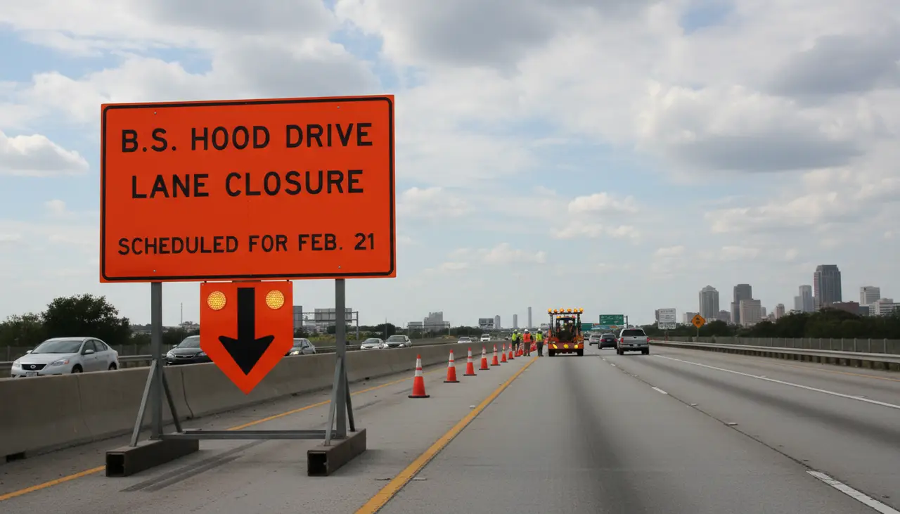 B.S. Hood Drive lane closure scheduled for Feb. 21