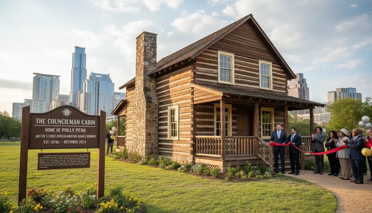 City marks restoration of landmark cabin home to Austin's first African American council member