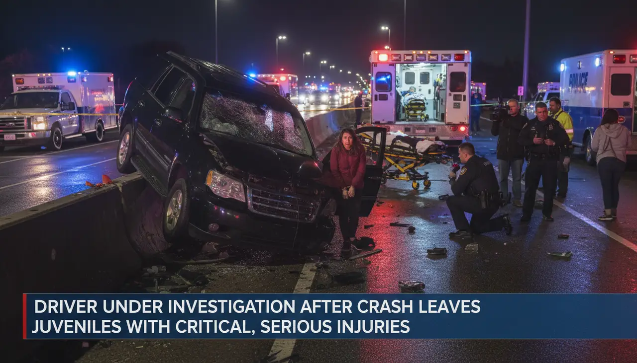 Driver under investigation after crash leaves juveniles with critical, serious injuries