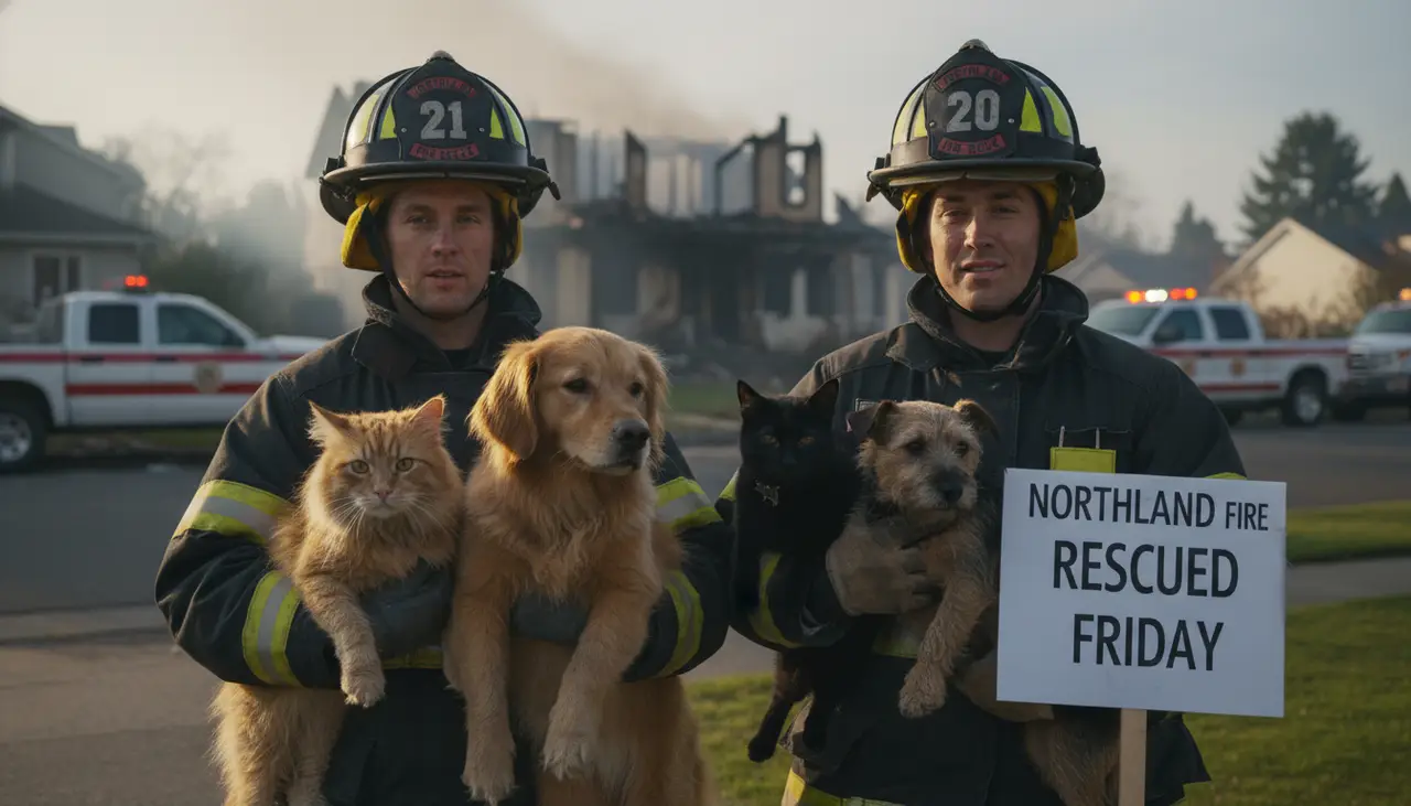 Four pets rescued from Northland house fire Friday afternoon