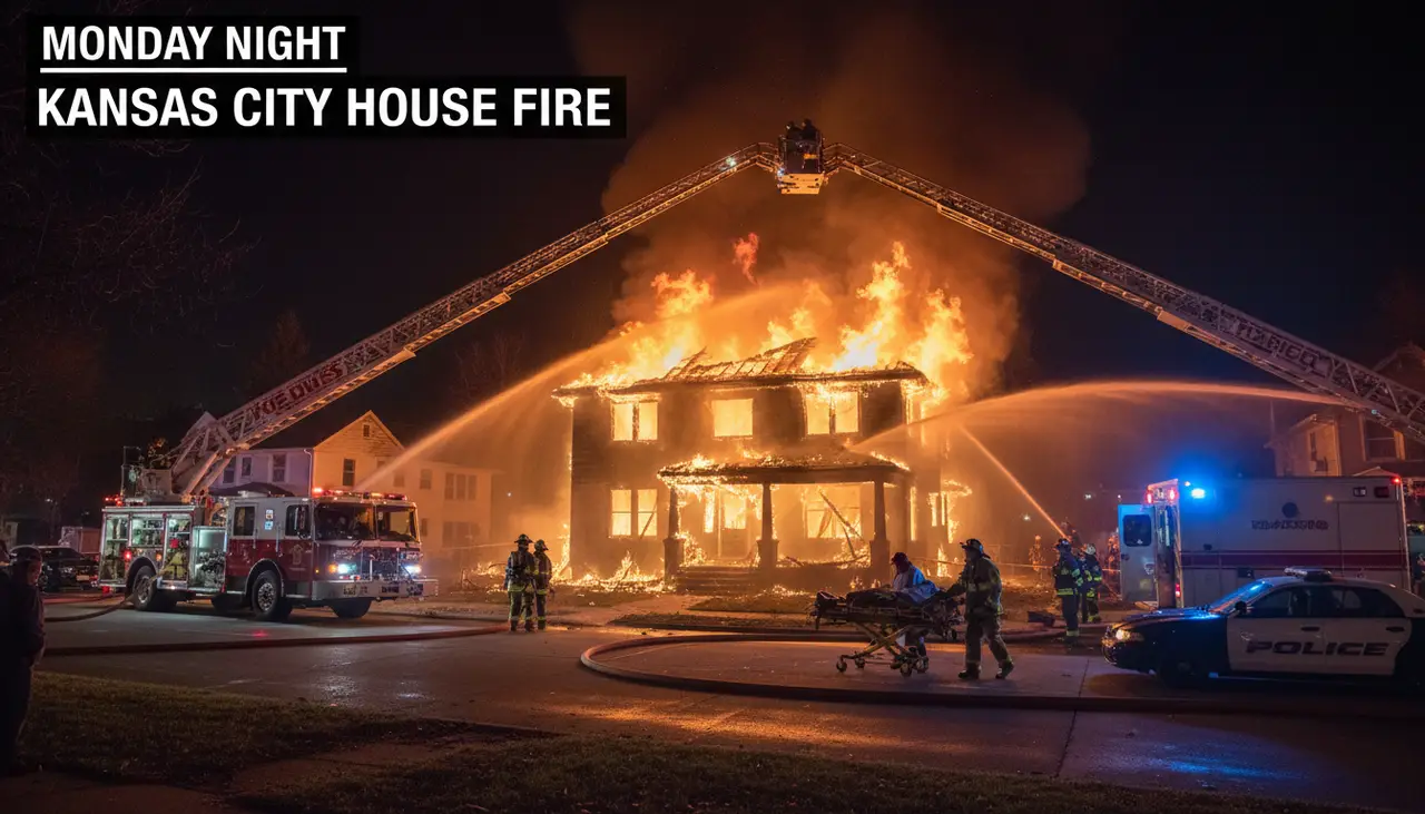 Kansas City house fire leaves 2 people hospitalized Monday night