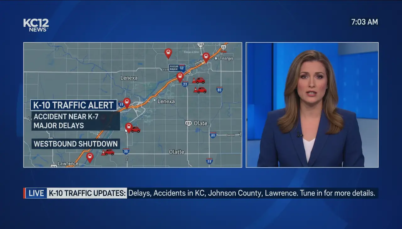 Live K-10 traffic updates: Delays, accidents in KC, Johnson County, Lawrence