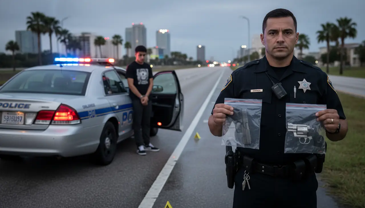 Loaded guns found during traffic stop: 19-year-old arrested in Orlando