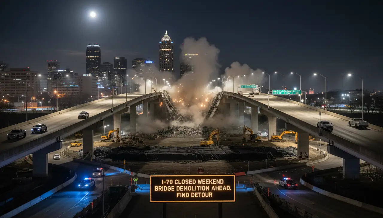 Part of I-70 closed this weekend in Kansas City; two bridges set to be demolished