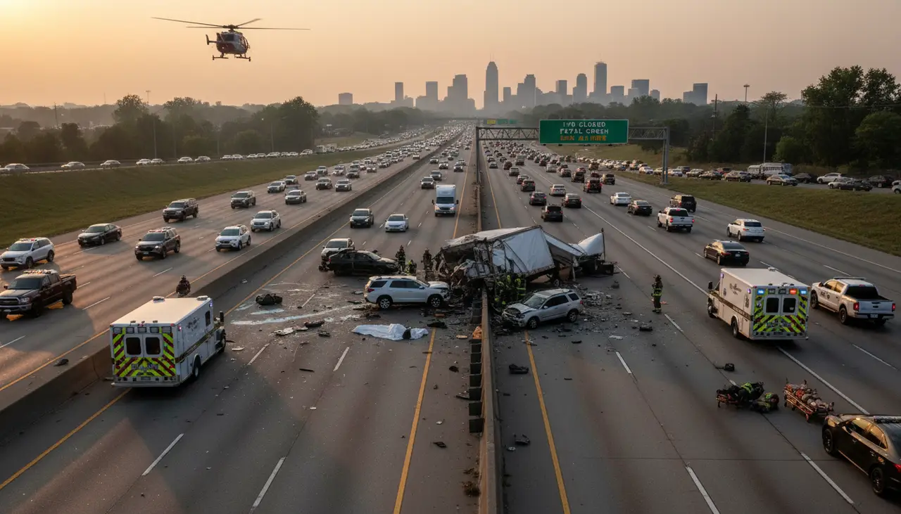 Passenger dies, two injured in multi-vehicle crash on I-70 in Kansas City