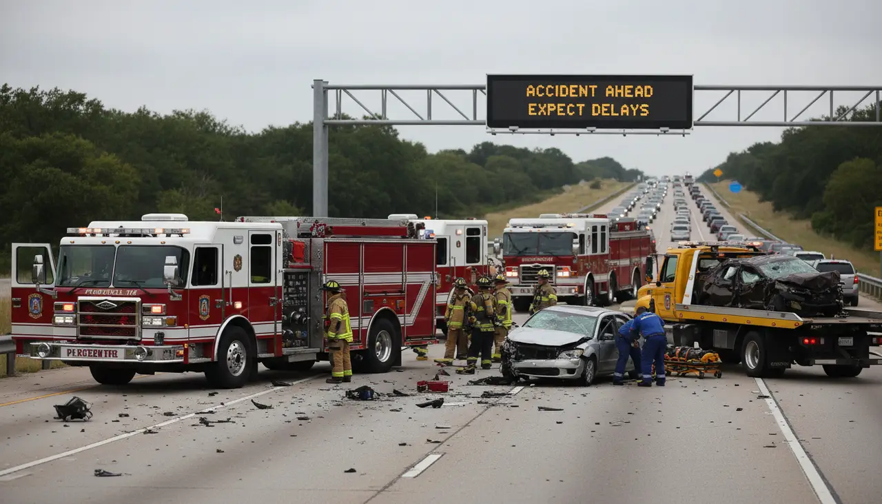 Pflugerville Fire responding to crash on southbound SH130