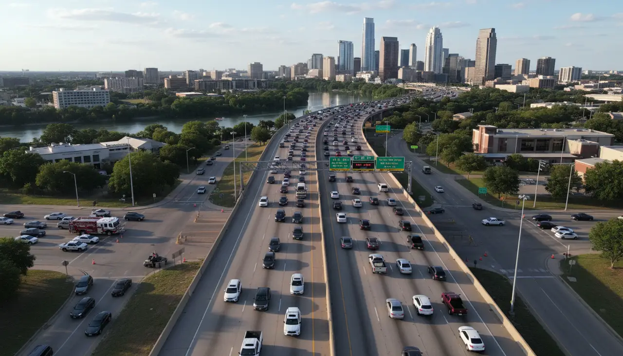 Southbound I-35 lanes reopen at Riverside Drive after police response