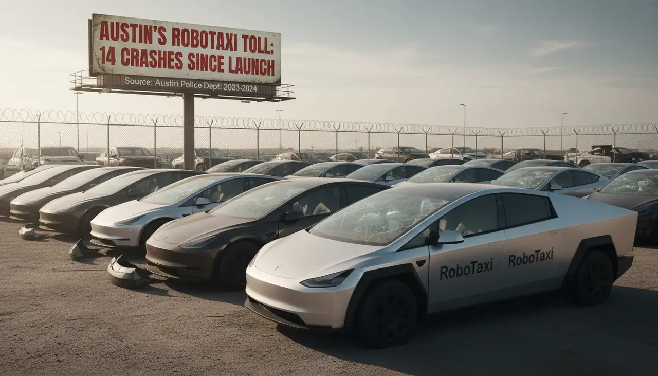 Tesla racks up 14 Robotaxi crashes in Austin since launching last year